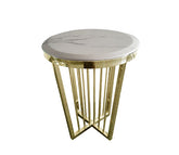 Salina Coffee Table - Marble - 45cm Gold